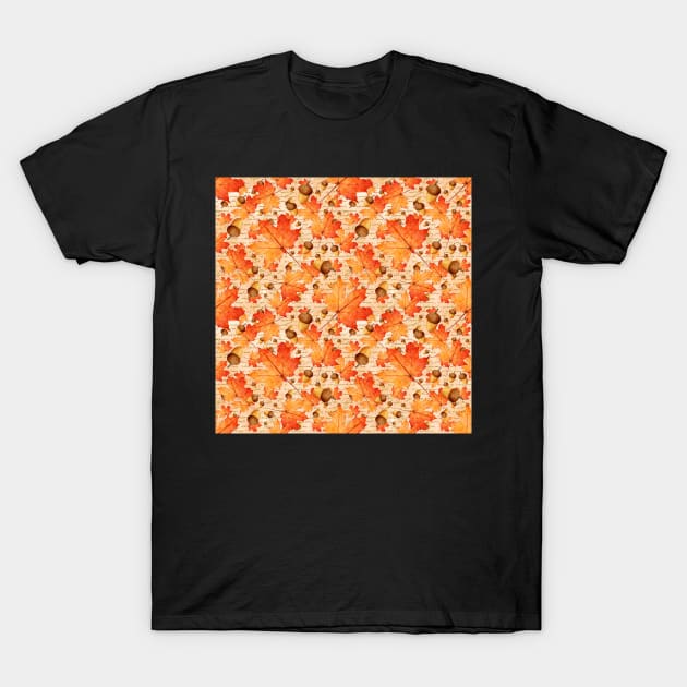 autumn fall leaves pattern T-Shirt by Jkinkwell